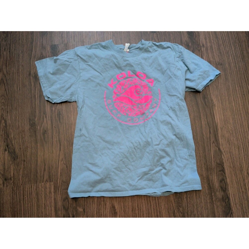 Koloa T Shirt Unisex Size Large Blue Pink Short Sleeve
